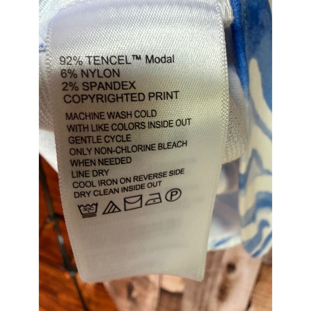 Tommy Bahama Zebra Print Dress Blue White Resort Vacation Coastal Summer Medium - Picture 9 of 9